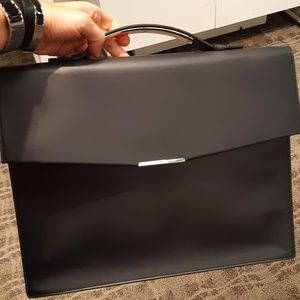 Salvatore Ferragamo Grey Calfskin  Briefcase
